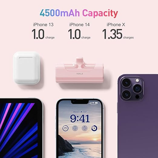 iWALK Mini Portable Charger 4500mAh Ultra-Compact Power Bank Small and Cute Battery Pack Compatible with iPhone 14/13/13 Pro/13 Pro Max /12/12 Pro/12 Pro Max/11 Pro/XR/X/8/Plus,Airpods and More,Green