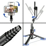 Selfie Stick Tripod , 41 inch Aluminum Alloy Retractable , Extendable 3 in 1 with Wireless Remote and Stand 360 Rotation for Iphone Android