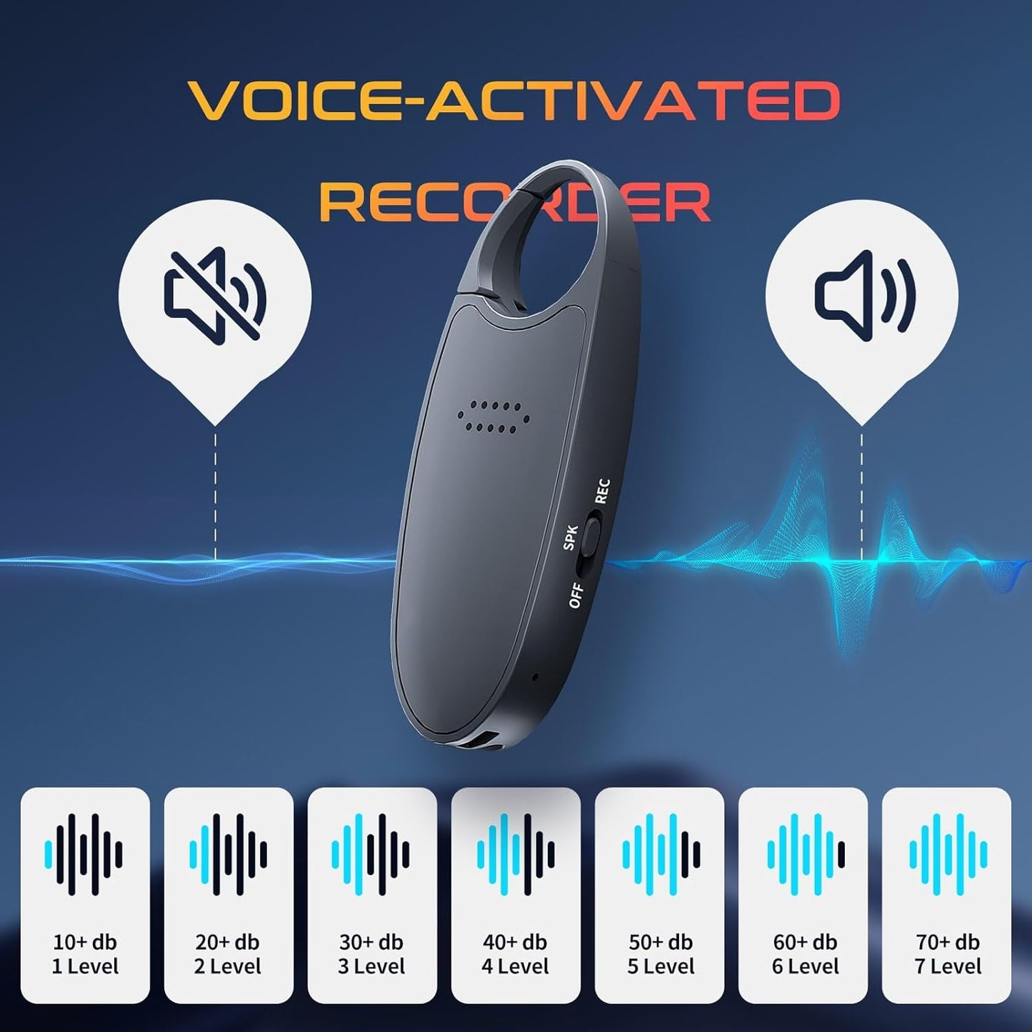 Magnetic Digital Voice Recorder with AI-Triple Noise Reduction,Portable Audio Recorder Compatible with Smart Cell Phone/PC Recording Device for Lectures,Meetings,Interviews,Black