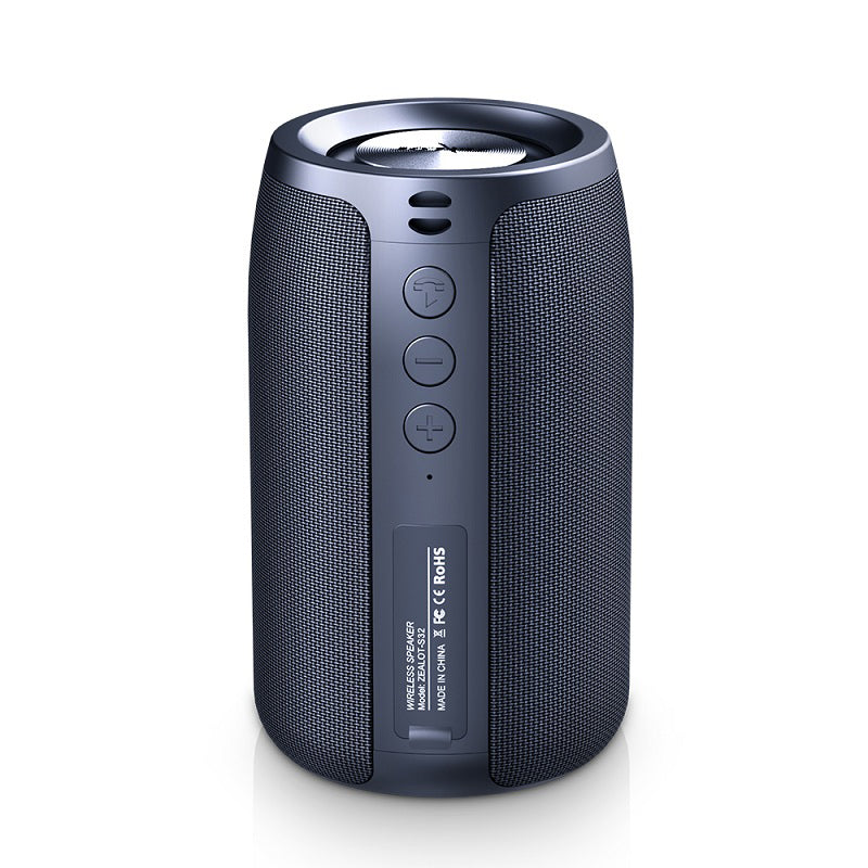 ZEALOT S32 Portable Bluetooth Speakers, Wireless Speaker,S32 Samll Outdoor Speaker, Waterproof IPX5, Stereo Pairing/USB/MIC/TF Card/AUX for iOS Andriod Gift for Men,Kids -Black
