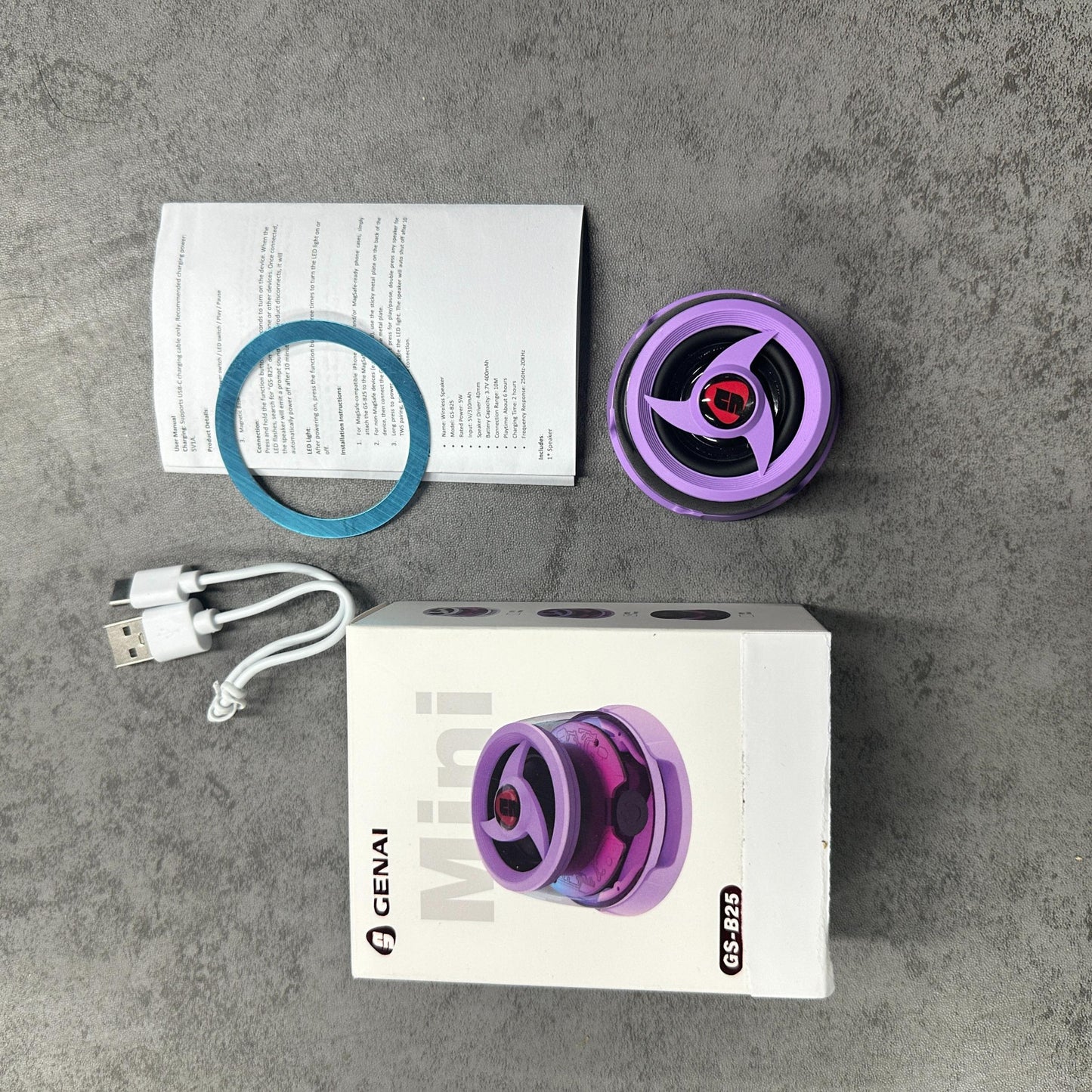 Magnetic Cyber Bluetooth Speaker Compact & Portable RGB Lights HiFi Sound with Deep Bass 6 Hours Playtime TWS Pairing Perfect for Outdoor & Home