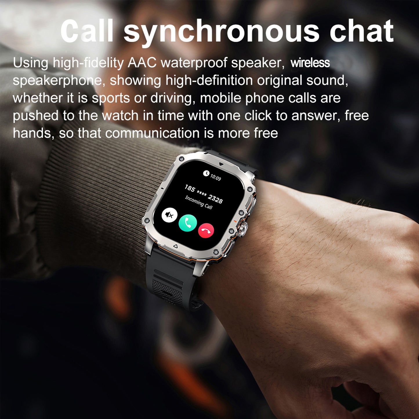 Smartwatch for Men(Answer/Make Calls), AMOLED HD Touch Screen Smart Watch With Voice Assistant/Message Reminder/Pedometer/Weather Forcest/Sport Modes, Fashion Outdoor Fitness Watch With Adjustable Band, Compatible For Android/Iphone, A Special Gifts