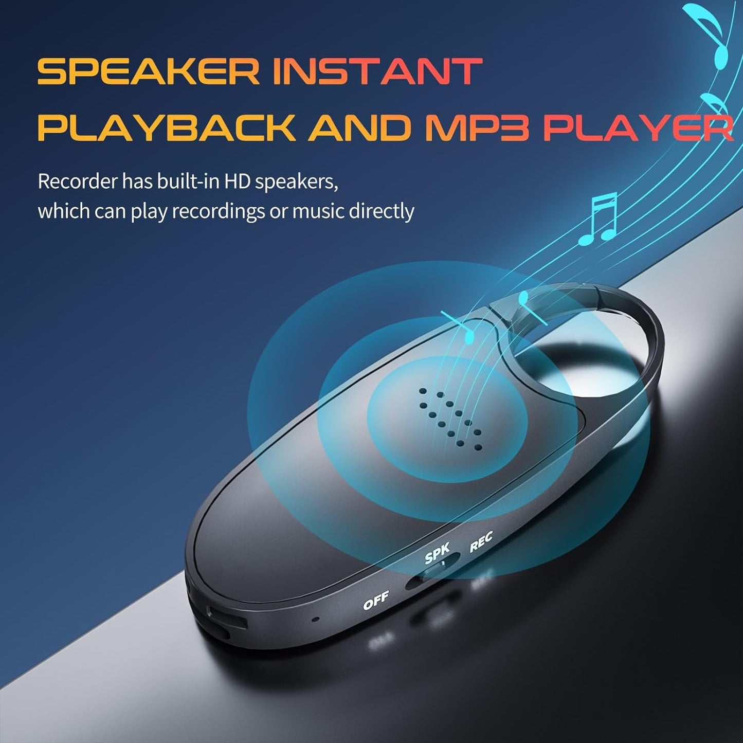 Magnetic Digital Voice Recorder with AI-Triple Noise Reduction,Portable Audio Recorder Compatible with Smart Cell Phone/PC Recording Device for Lectures,Meetings,Interviews,Black
