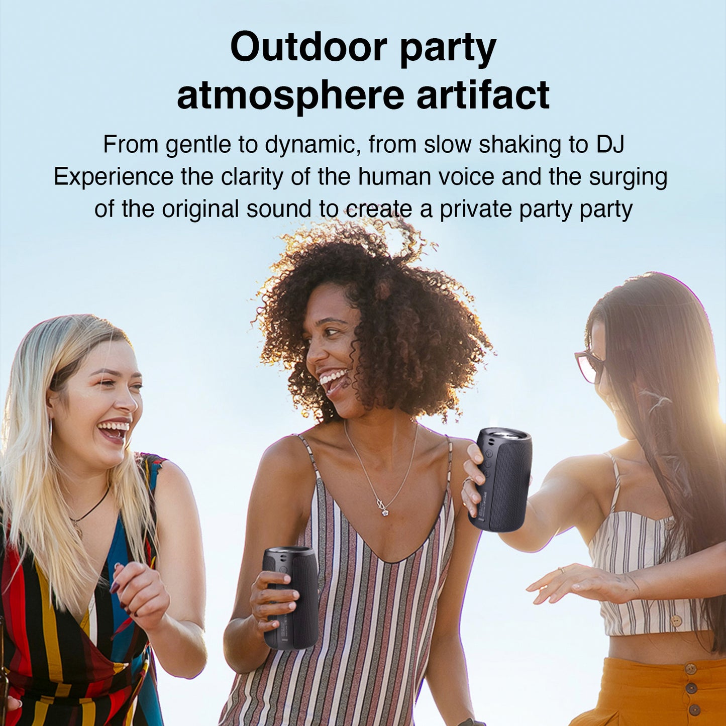 ZEALOT S32 Portable Bluetooth Speakers, Wireless Speaker,S32 Samll Outdoor Speaker, Waterproof IPX5, Stereo Pairing/USB/MIC/TF Card/AUX for iOS Andriod Gift for Men,Kids -Black