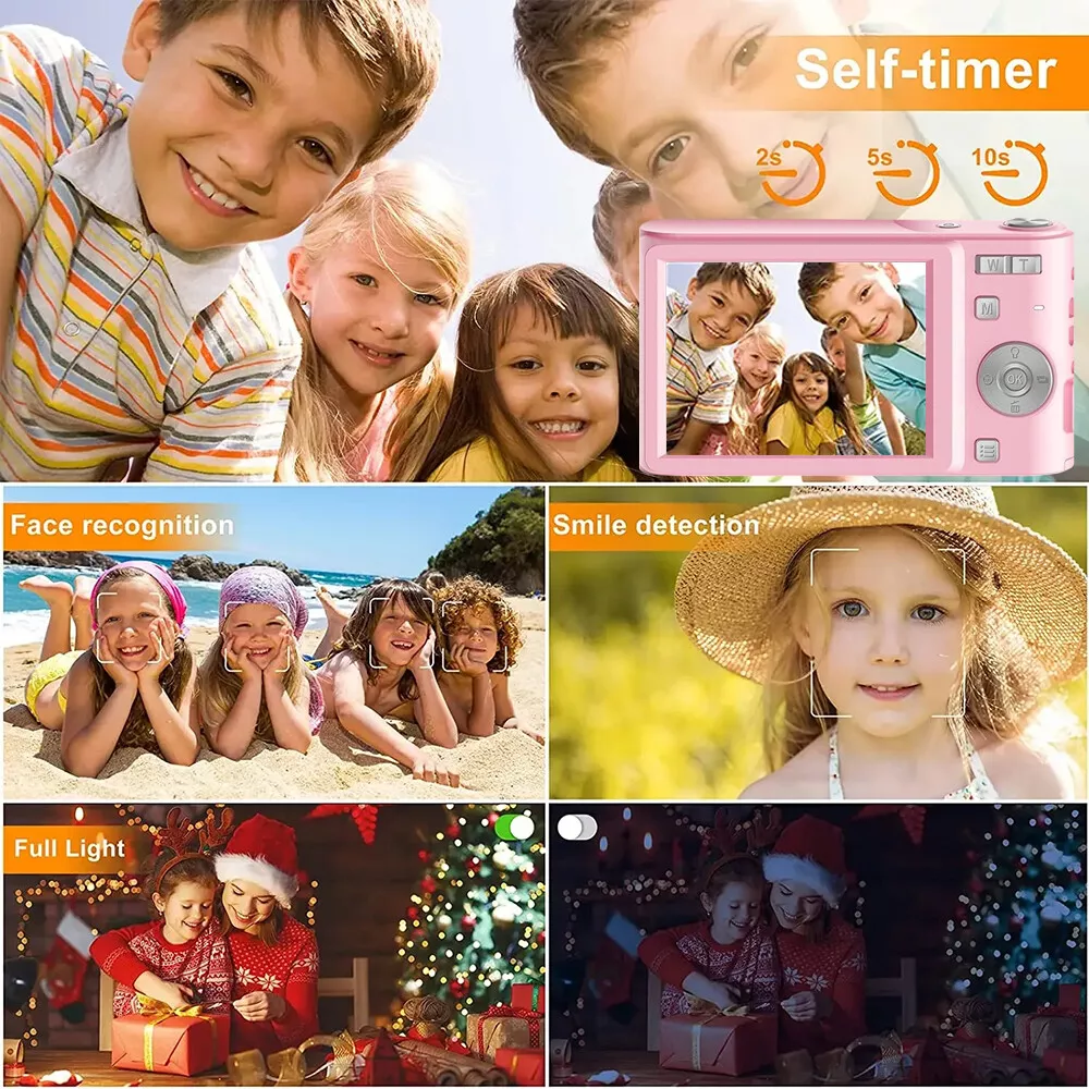 Upgrade Digital Camera, Autofocus 50MP FHD 1080P Camera With 16x Zoom Anti Shake, Compact Camera for Kid Student Children Teen Girl Boy, Kids Camera with 32GB SD Card