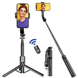 Selfie Stick Tripod , 41 inch Aluminum Alloy Retractable , Extendable 3 in 1 with Wireless Remote and Stand 360 Rotation for Iphone Android