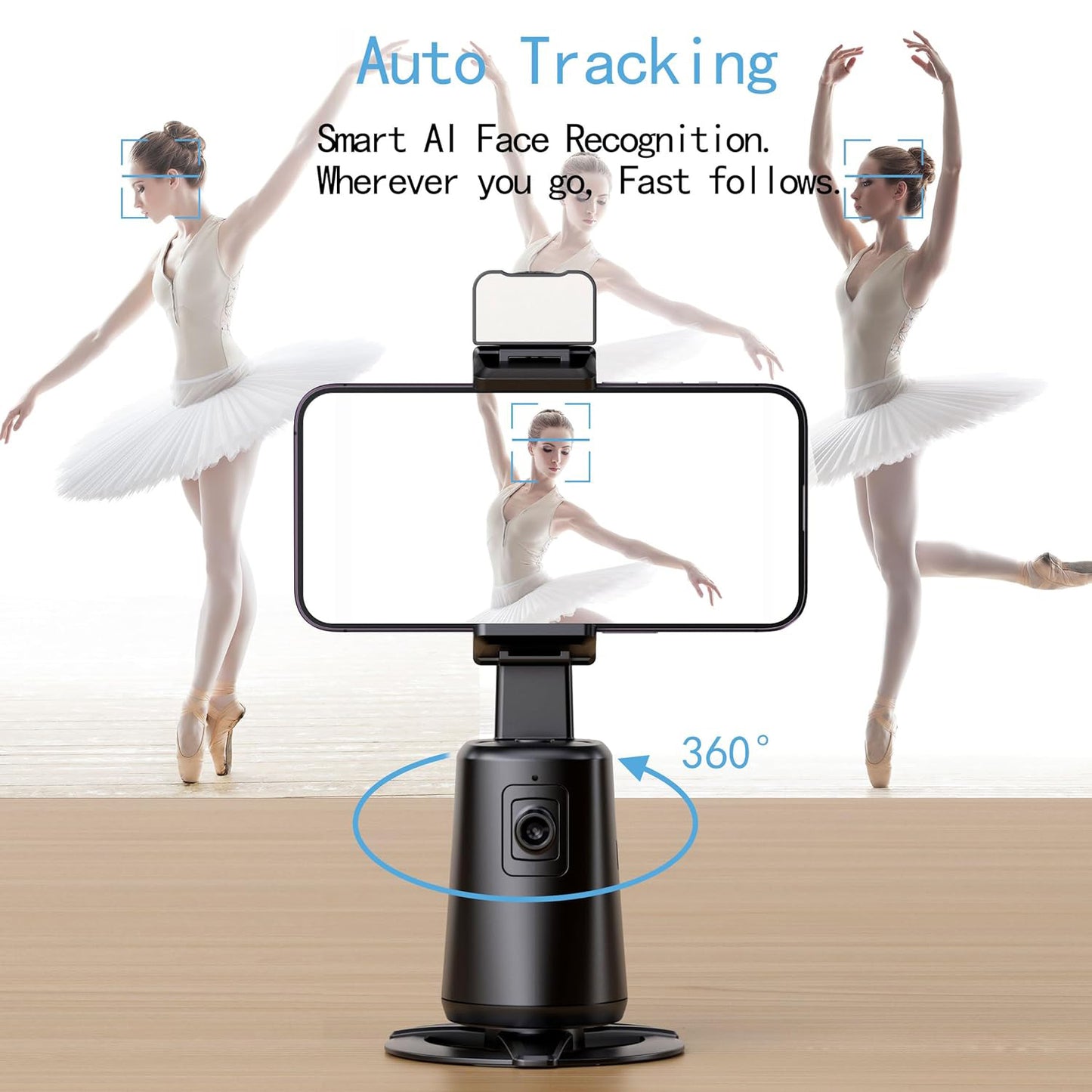 Phone Accessories Black automatic face tracking phone stand