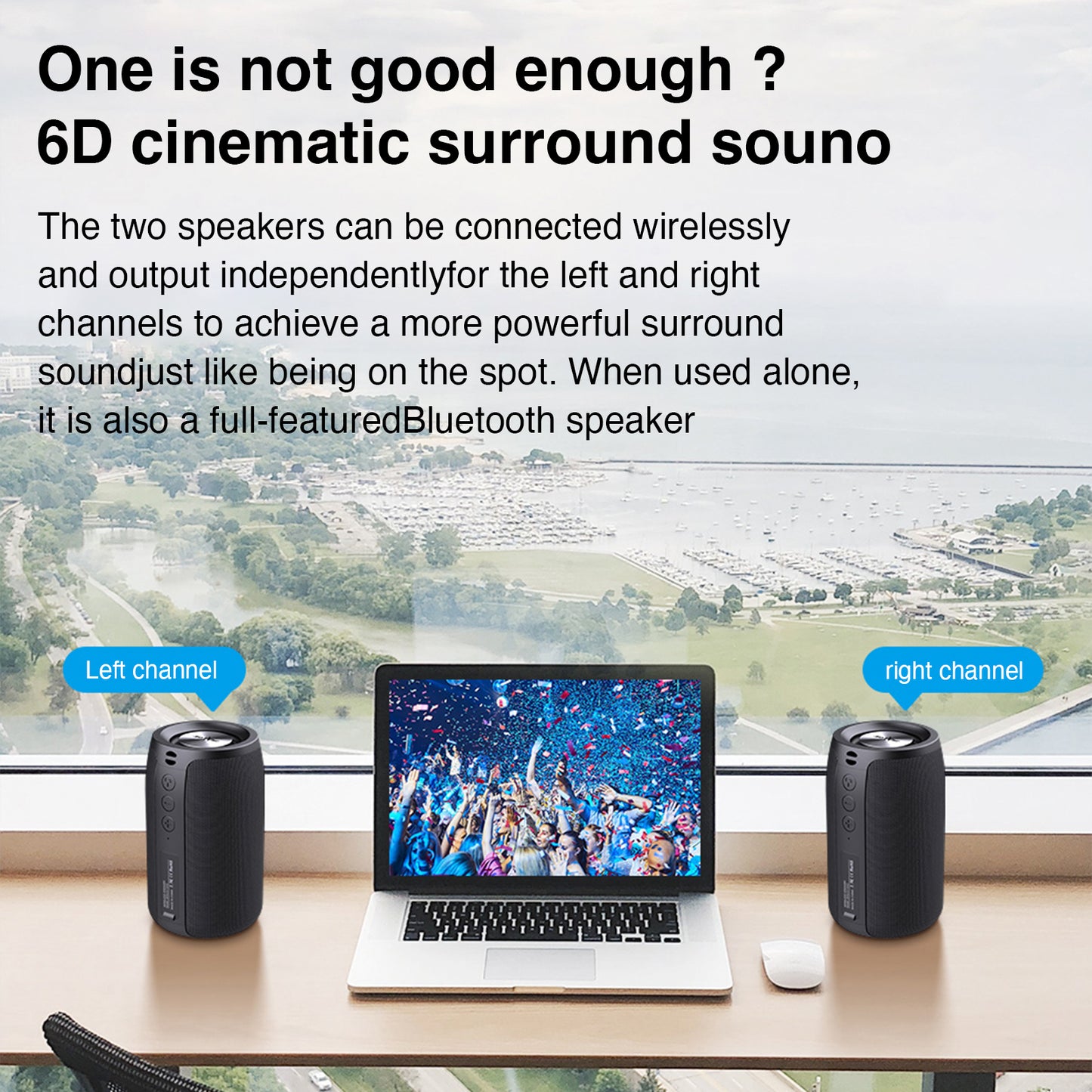 ZEALOT S32 Portable Bluetooth Speakers, Wireless Speaker，S32 Samll Outdoor Speaker, Waterproof IPX5, Stereo Pairing/USB/MIC/TF Card/AUX for iOS Andriod Gift for Men，Kids -Black