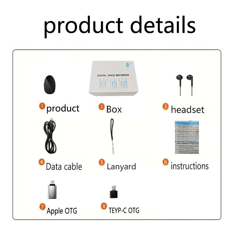 Magnetic Digital Voice Recorder with AI-Triple Noise Reduction,Portable Audio Recorder Compatible with Smart Cell Phone/PC Recording Device for Lectures,Meetings,Interviews,Black