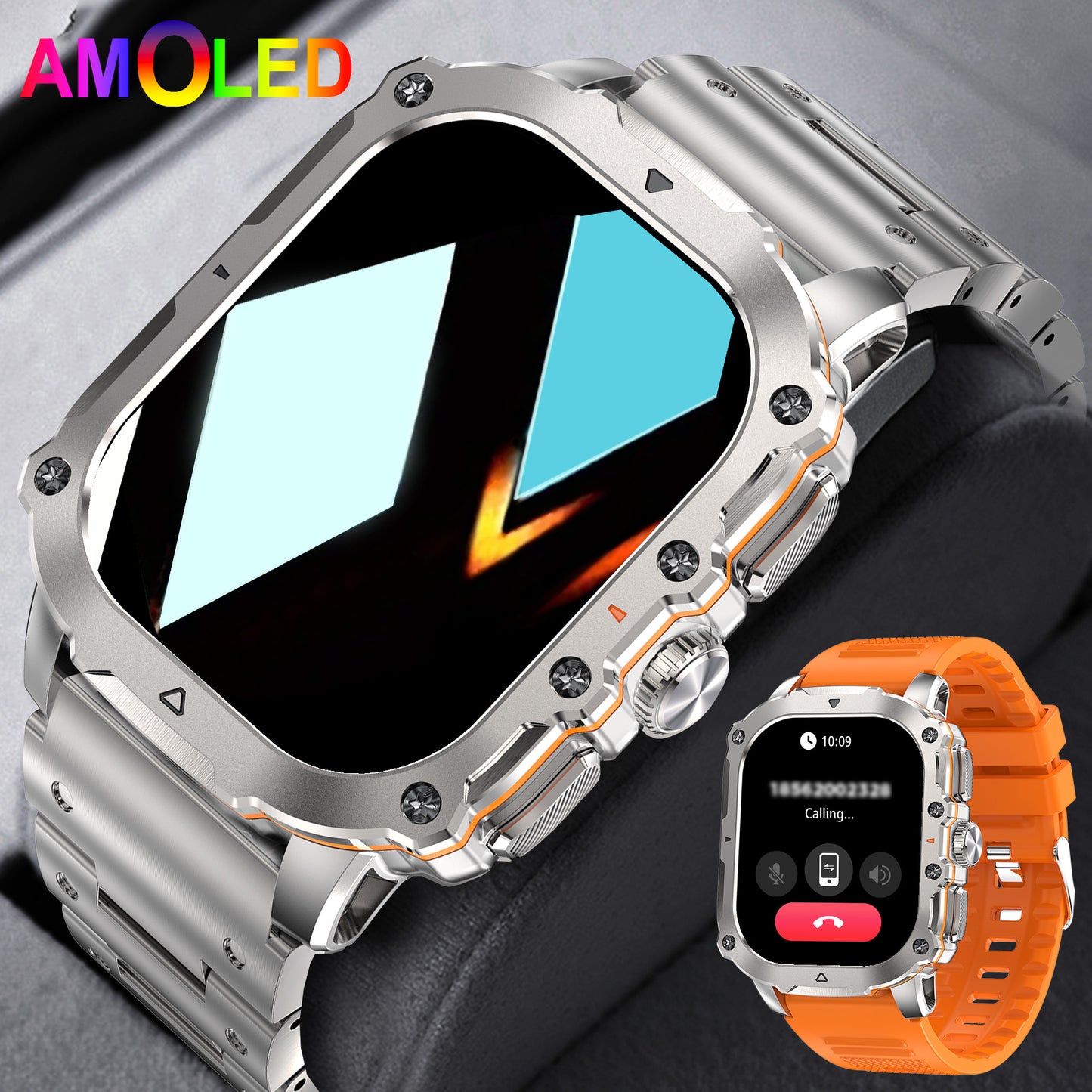 Smart Watch For Men Ultra HD 1.95" Full Touch Smart Watch for Men & Women - Wireless Call, 100+ Sports Modes, Sleep Tracker, GPS, Compatible with iPhone and Android Phones