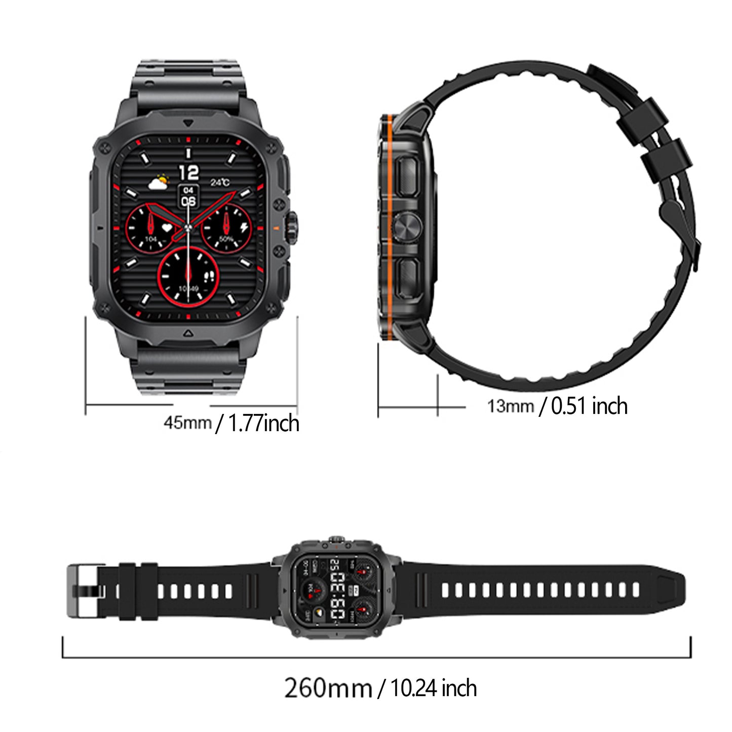 Smart Watch For Men Ultra HD 1.95" Full Touch Smart Watch for Men & Women - Wireless Call, 100+ Sports Modes, Sleep Tracker, GPS, Compatible with iPhone and Android Phones