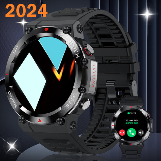 Smart Watch for Men,iP67 Waterproof Rugged Outdoor Smartwatch with Bluetooth Call 30 Day Battery Life Fitness Watch 1.39" HD Display,100+ Sports Modes Fitness Tracker for iOS Android Phone,45Black