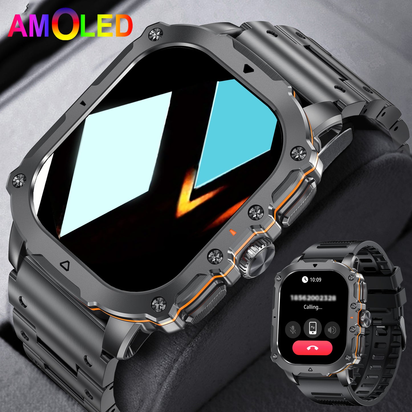 Smart Watch For Men Ultra HD 1.95" Full Touch Smart Watch for Men & Women - Wireless Call, 100+ Sports Modes, Sleep Tracker, GPS, Compatible with iPhone and Android Phones