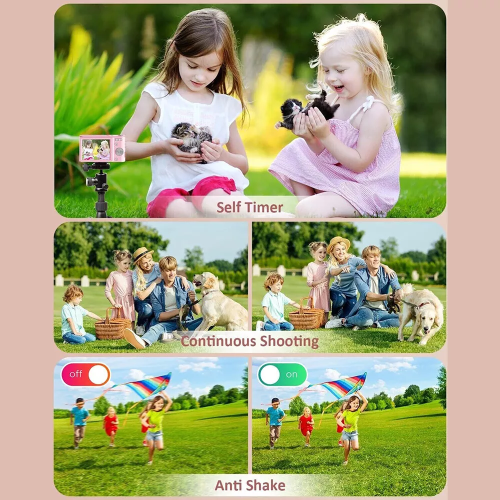 Upgrade Digital Camera, Autofocus 50MP FHD 1080P Camera With 16x Zoom Anti Shake, Compact Camera for Kid Student Children Teen Girl Boy, Kids Camera with 32GB SD Card