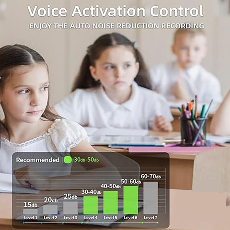 Magnetic Digital Voice Recorder with AI-Triple Noise Reduction,Portable Audio Recorder Compatible with Smart Cell Phone/PC Recording Device for Lectures,Meetings,Interviews,Black