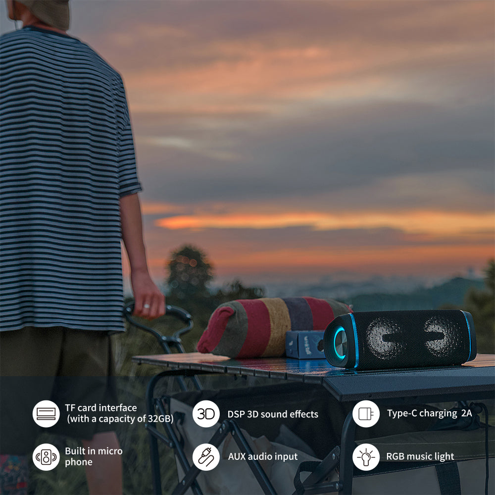 Portable wireless speaker MM II,with 40W output sound,,AUX,TF,TWS,USBconnection,Power bank output