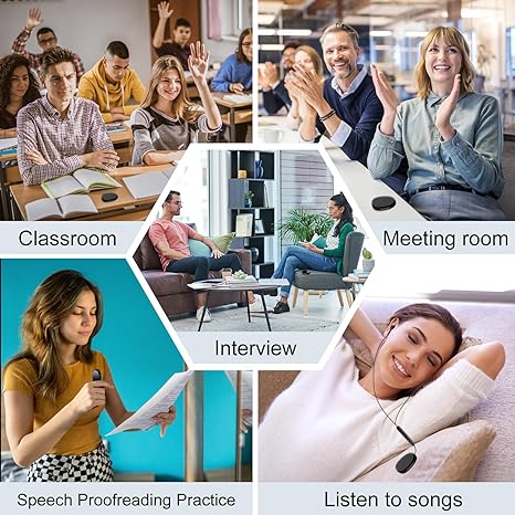 Magnetic Digital Voice Recorder with AI-Triple Noise Reduction,Portable Audio Recorder Compatible with Smart Cell Phone/PC Recording Device for Lectures,Meetings,Interviews,Black