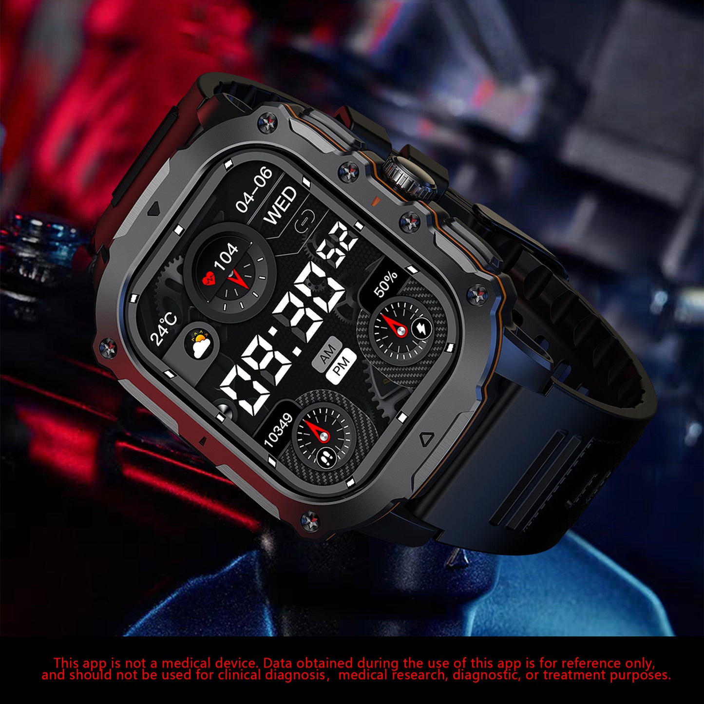 Smartwatch for Men(Answer/Make Calls), AMOLED HD Touch Screen Smart Watch With Voice Assistant/Message Reminder/Pedometer/Weather Forcest/Sport Modes, Fashion Outdoor Fitness Watch With Adjustable Band, Compatible For Android/Iphone, A Special Gifts