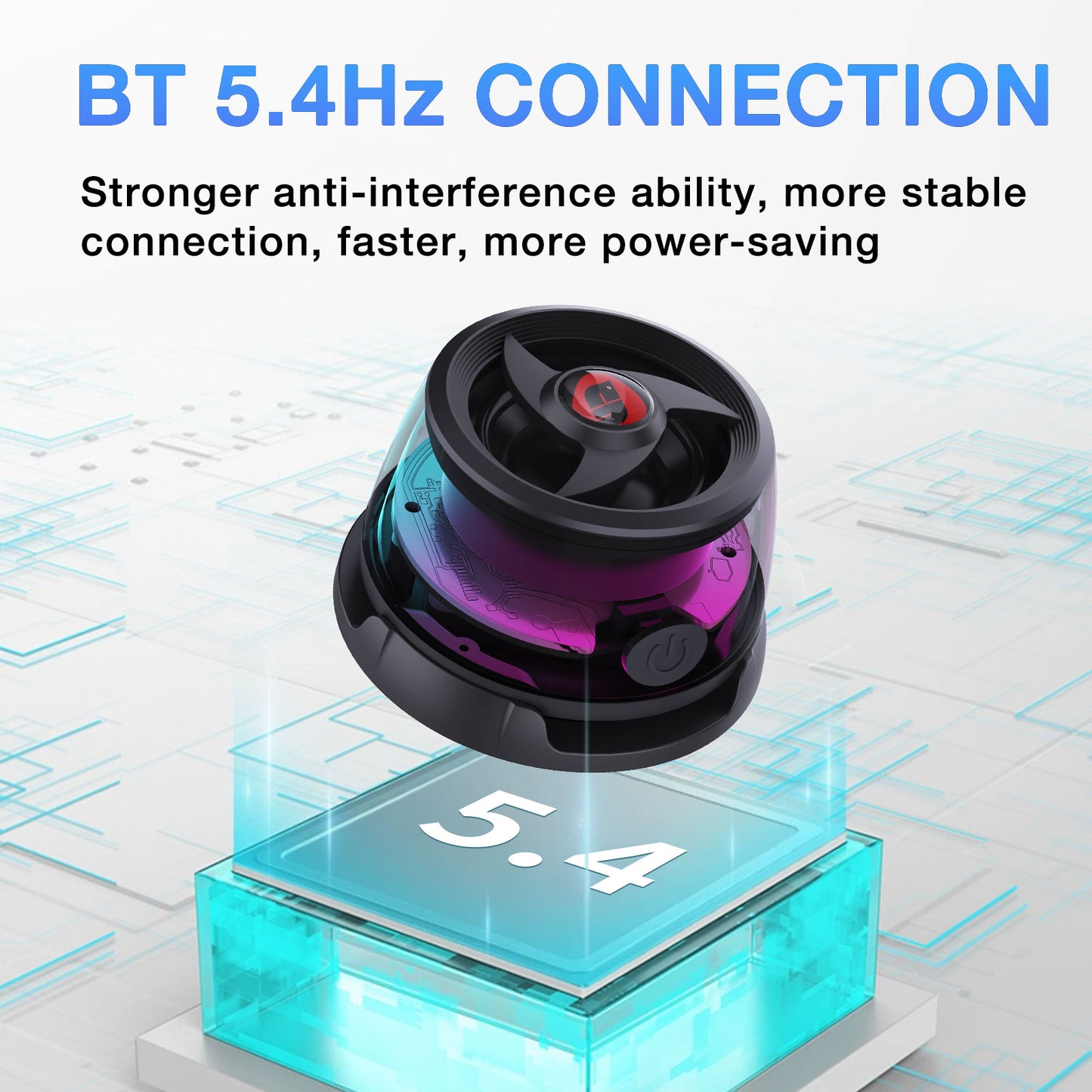 Magnetic Cyber Bluetooth Speaker Compact & Portable RGB Lights HiFi Sound with Deep Bass 6 Hours Playtime TWS Pairing Perfect for Outdoor & Home