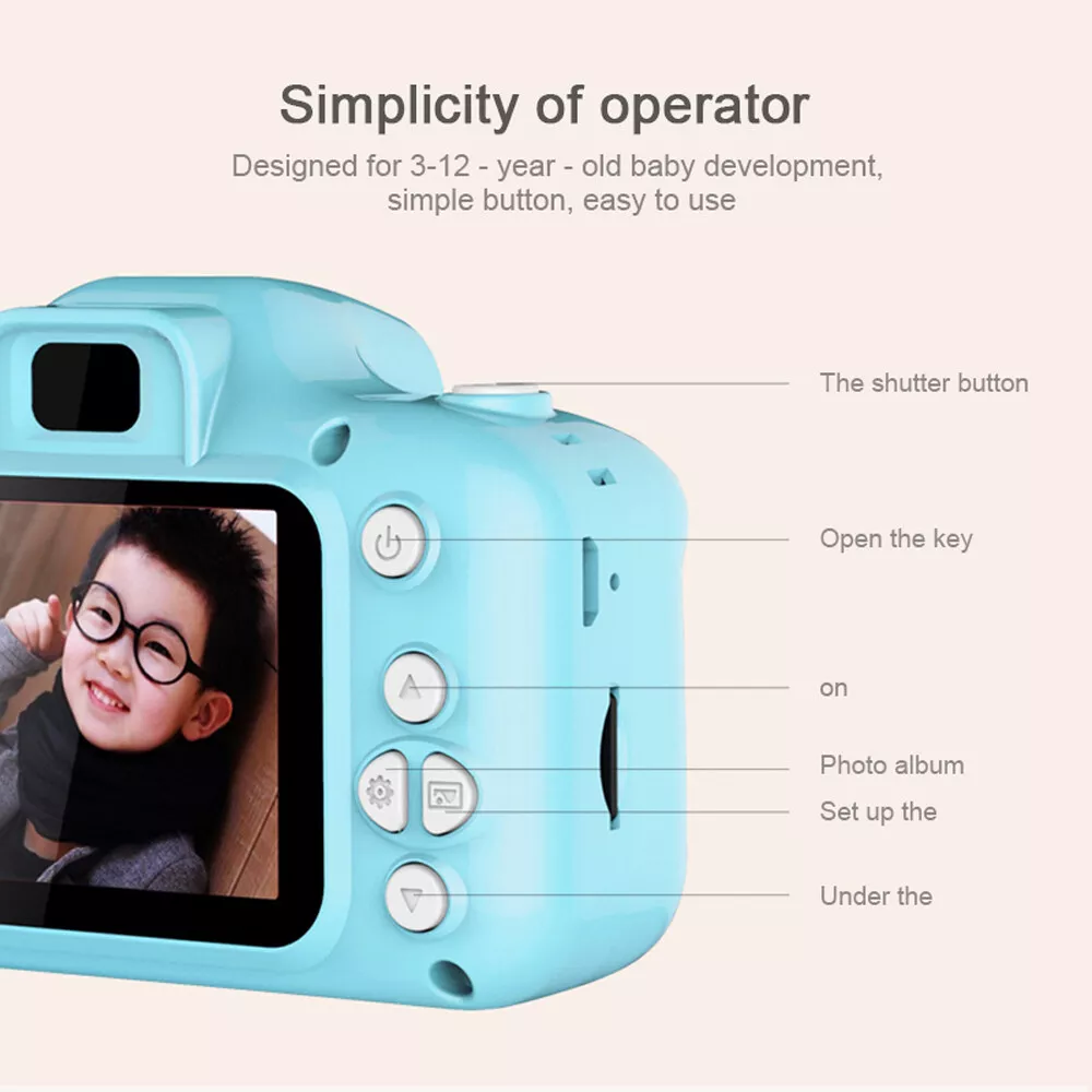 Upgrade Kids Selfie Camera, Christmas Birthday Gifts for Boys Age 3-9, HD Digital Video Cameras for Toddler, Portable Toy for 3 4 5 6 7 8 Year Old Boy with 32GB SD Card