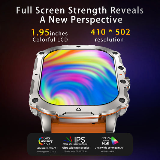 Smartwatch for Men(Answer/Make Calls), AMOLED HD Touch Screen Smart Watch With Voice Assistant/Message Reminder/Pedometer/Weather Forcest/Sport Modes, Fashion Outdoor Fitness Watch With Adjustable Band, Compatible For Android/Iphone, A Special Gifts