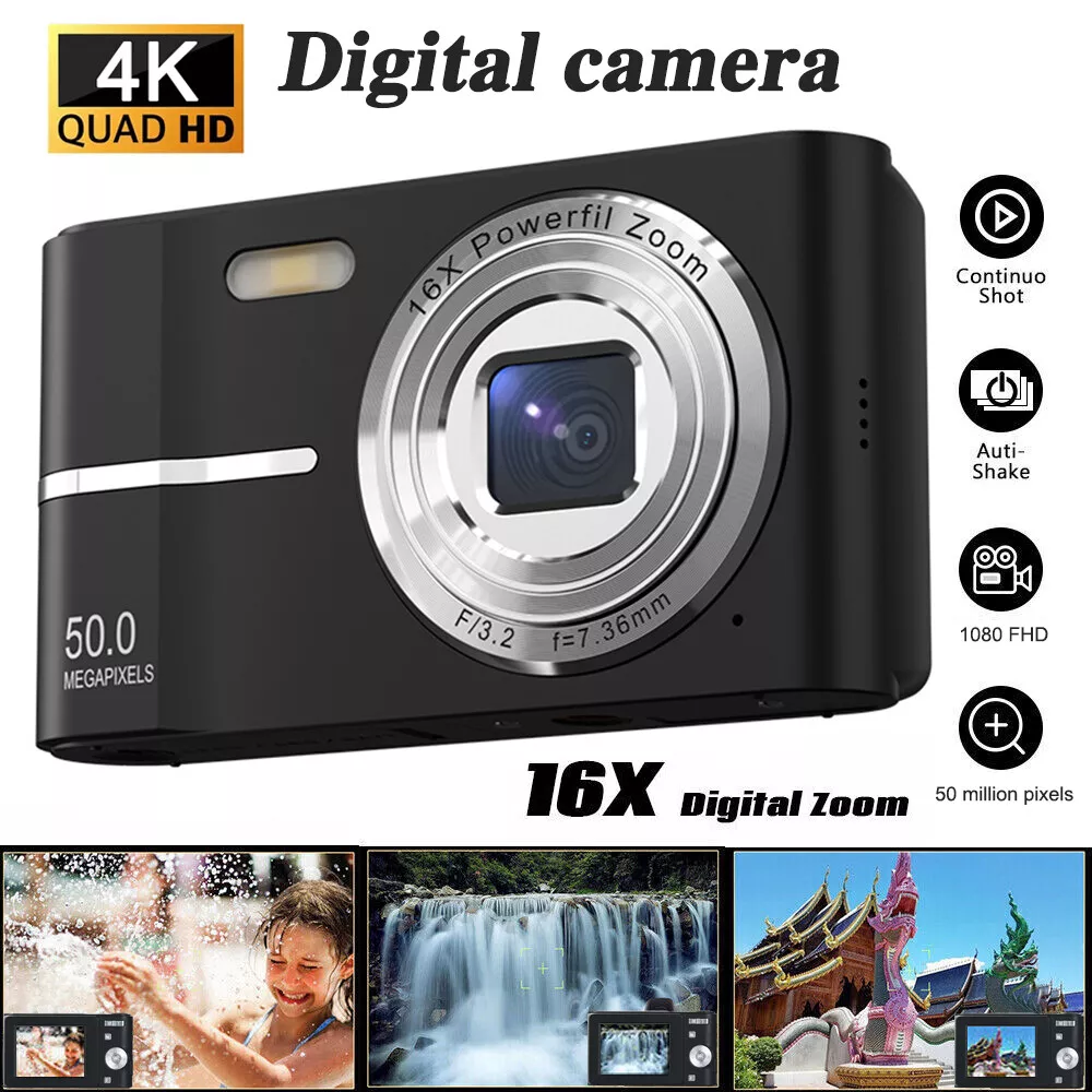 Upgrade Digital Camera, Autofocus 50MP FHD 1080P Camera With 16x Zoom Anti Shake, Compact Camera for Kid Student Children Teen Girl Boy, Kids Camera with 32GB SD Card