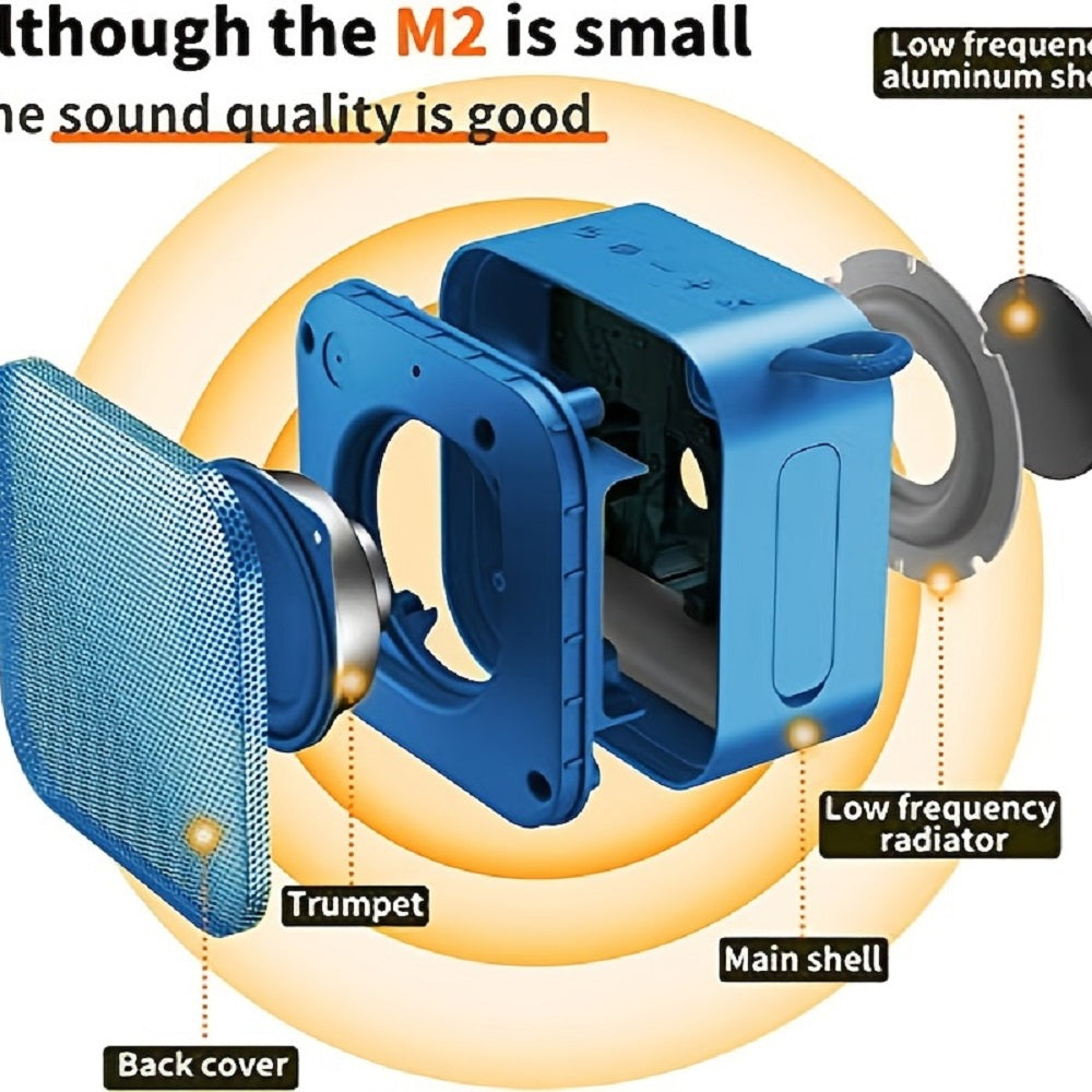 Pocket-size Wireless speaker M2, TF/AUX-IN,built in Microphone,Gift for friends and families..